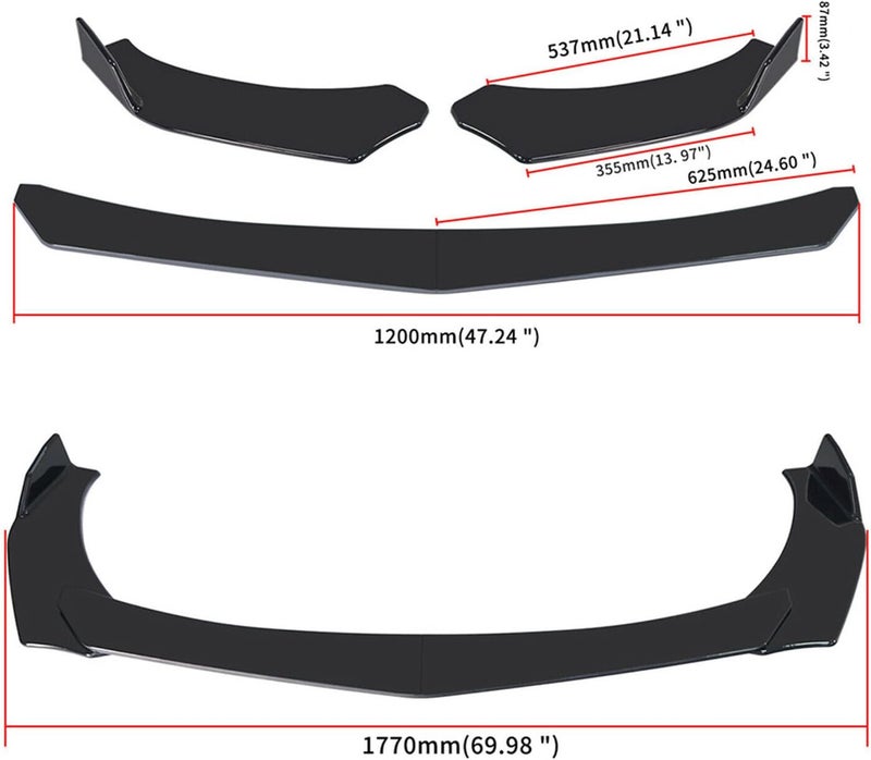 Propartauto Universal Front Lip for Car Front Bumper Lip & Spoiler | Premium Universal Bumper Lip Fit (Compatible with All Vehicles - Image 3